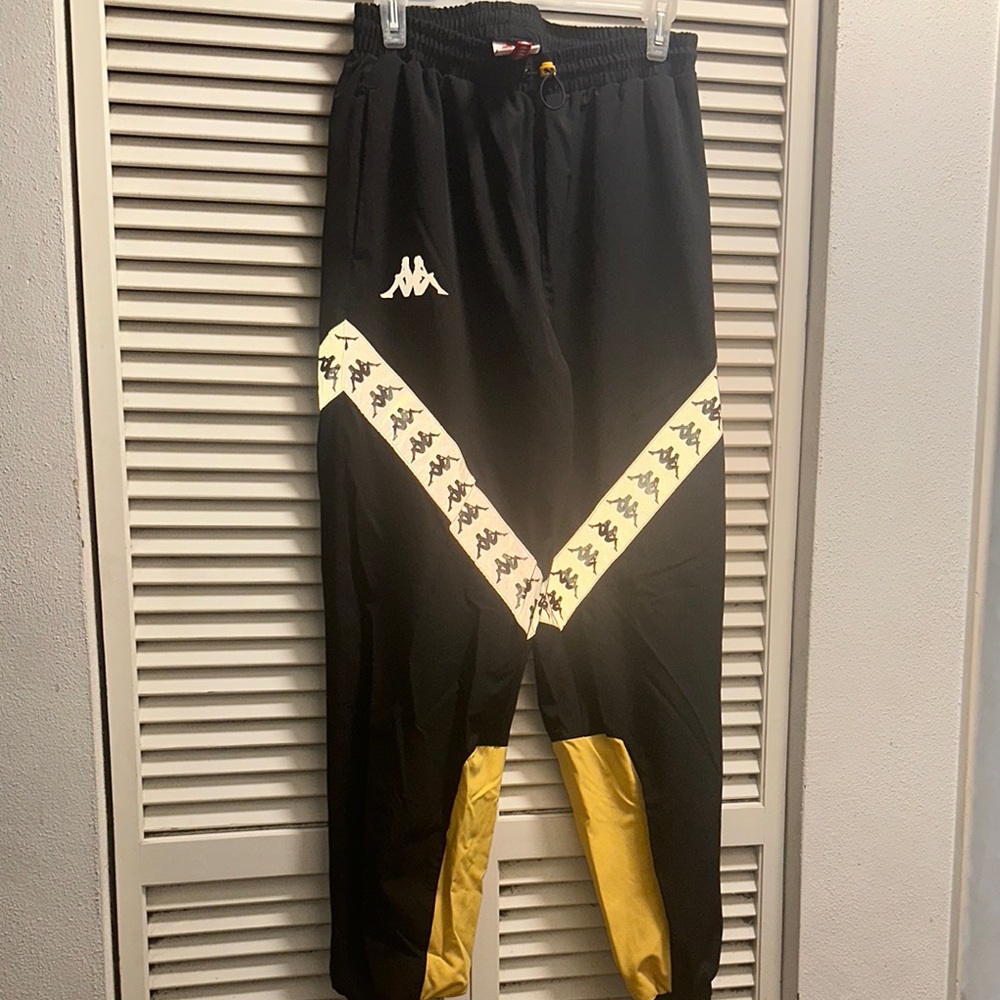 Kappa Black and Yellow reflective Track Pants